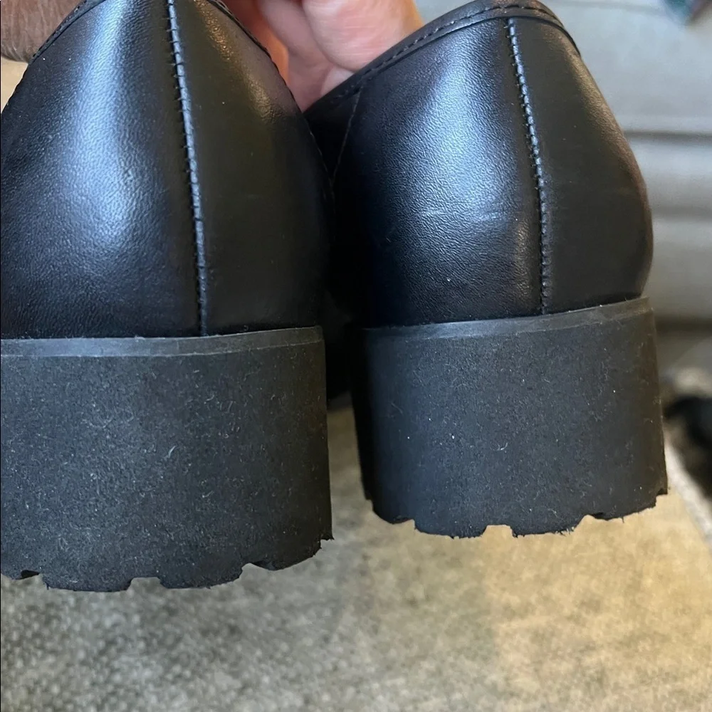 Easy Spirit Wendy Chunky Leather Loafers  Black Size 9